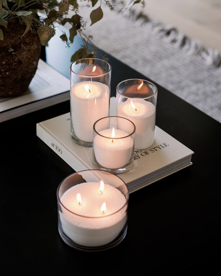 Elegant candle vases for home decor.