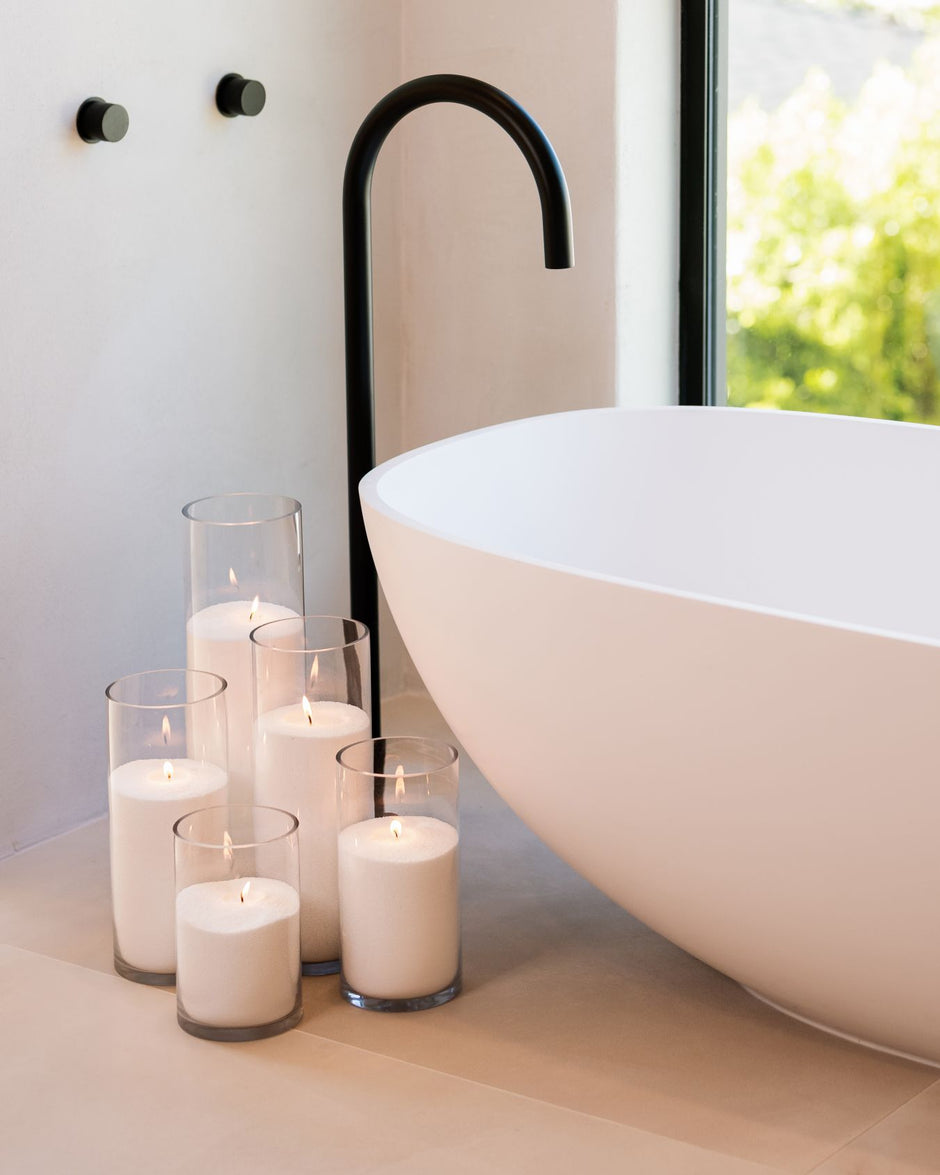 Elegant candle vases for home decor.
