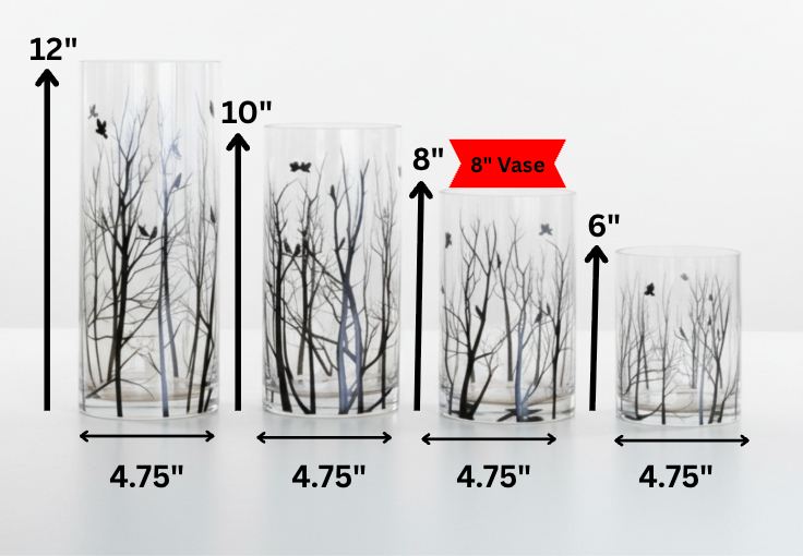 Vogue Candles Noir 8" Vase + 2 Lbs. Granules Bundle