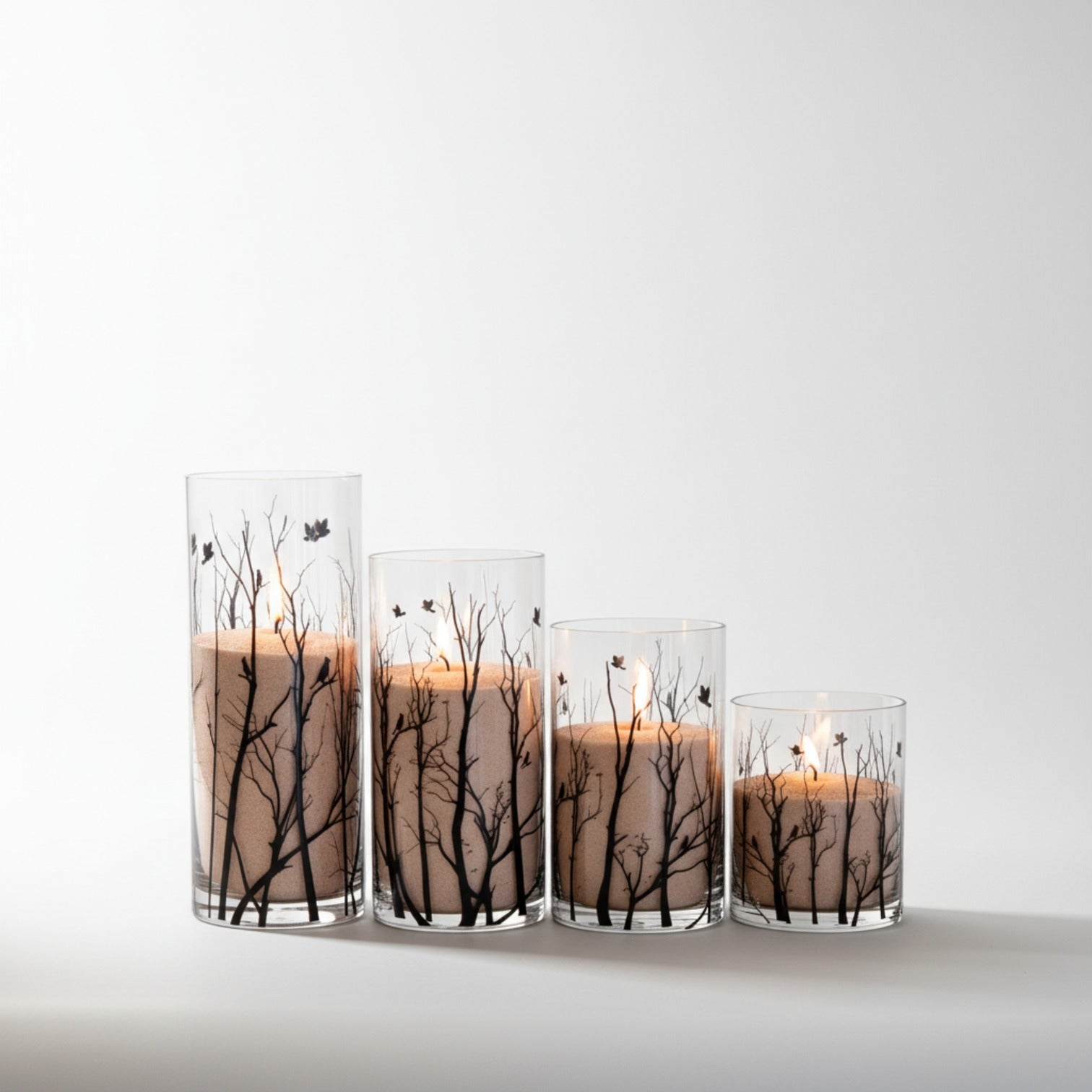 Vogue Candles PLUS (4 Noir Vase Set + 15 Lbs. of Granules)