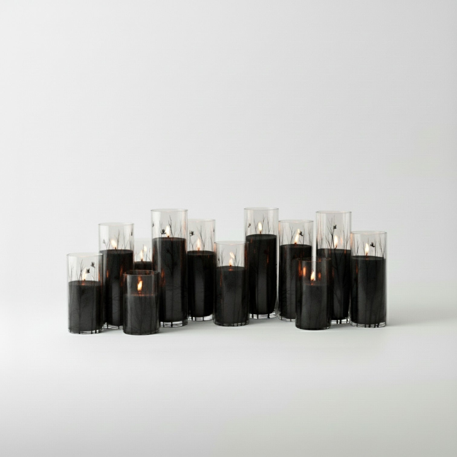 Vogue Candles Grand (3 Full Sets of 4 Noir Vases [12 total] + 55 Lbs. of Granules)