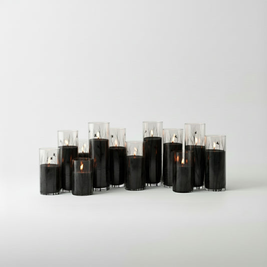 Vogue Candles Grand (3 Full Sets of 4 Noir Vases [12 total] + 55 Lbs. of Granules)