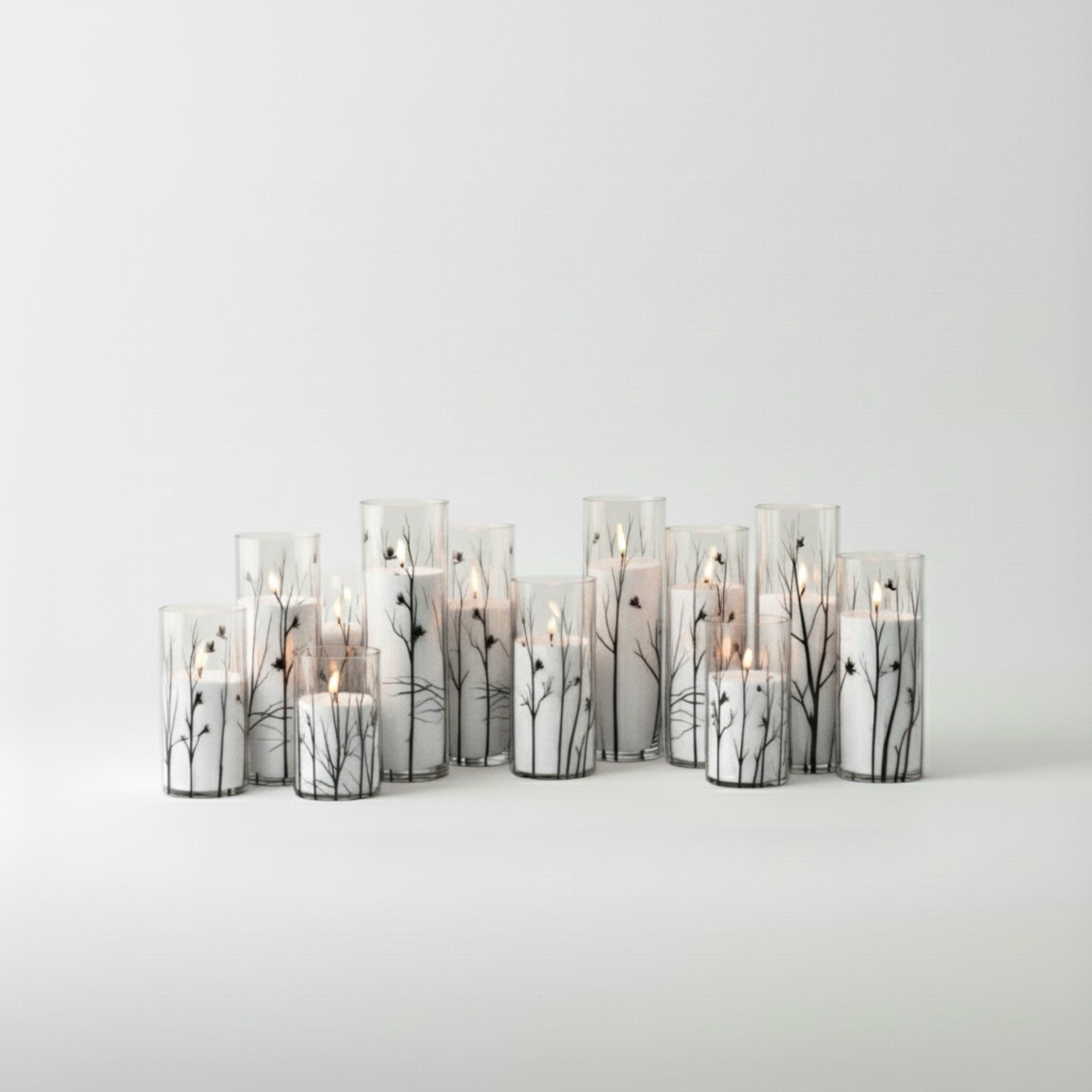 Vogue Candles Grand (3 Full Sets of 4 Noir Vases [12 total] + 55 Lbs. of Granules)