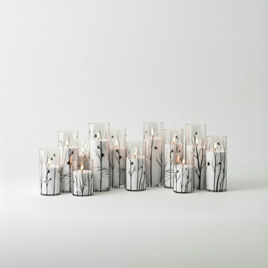 Vogue Candles Grand (3 Full Sets of 4 Noir Vases [12 total] + 55 Lbs. of Granules)