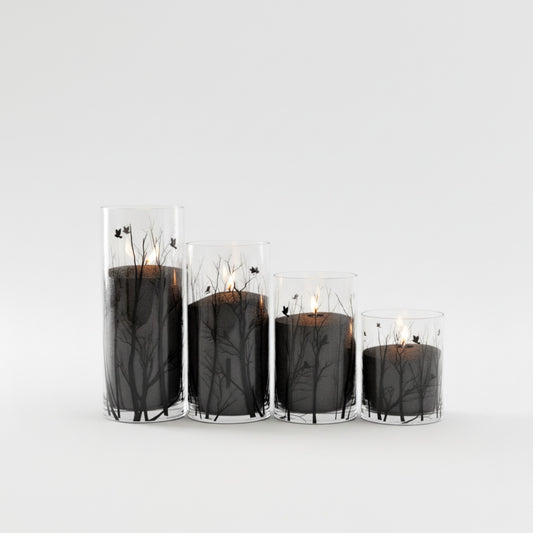 Vogue Candles PLUS (4 Noir Vase Set + 15 Lbs. of Granules)