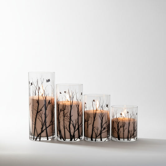 Vogue Candles PLUS (4 Noir Vase Set + 15 Lbs. of Granules)